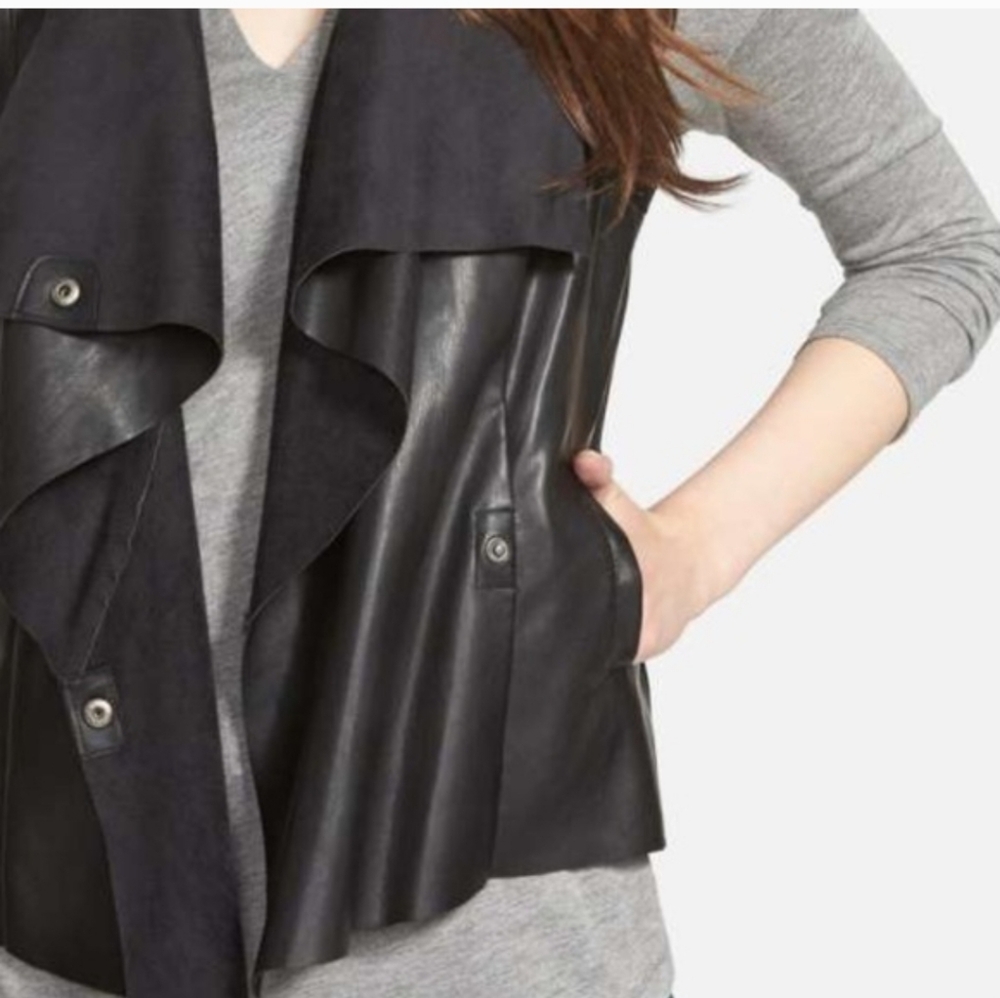 Kut from the Cloth Draped Vegan Leather Vest